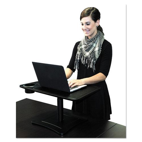 High Rise Adjustable Laptop Stand w/Storage Cup, 21 x 13 x 15 3/4, Black. Picture 4