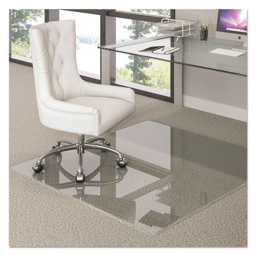 Premium Glass All Day Use Chair Mat - All Floor Types, 44 x 50, Rectangular, Clear. Picture 1