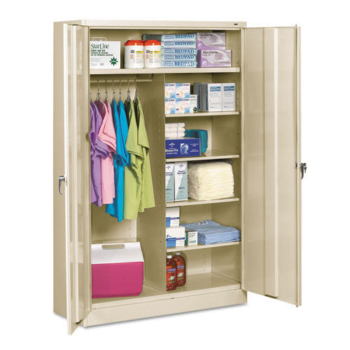 Jumbo Combination Steel Storage Cabinet, 48w x 24d x 78h, Putty. Picture 1