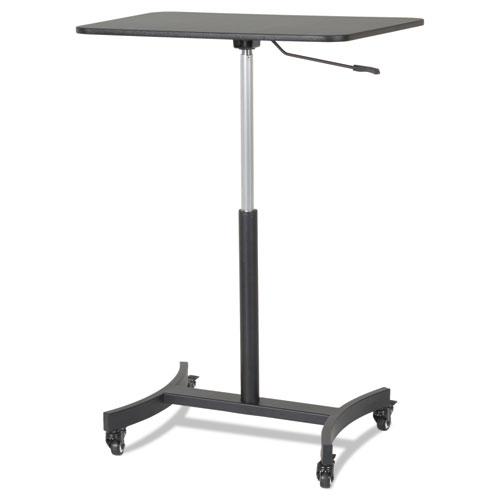 DC500 High Rise Collection Mobile Adjustable Standing Desk, 30.75" x 22" x 29" to 44", Black. Picture 5