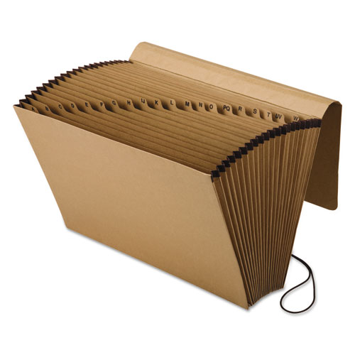Kraft Indexed Expanding File, 21 Sections, Elastic Cord Closure, 1/21-Cut Tabs, Legal Size, Brown. Picture 1