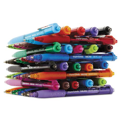 InkJoy 300 RT Ballpoint Pen, Refillable, Retractable, Medium 1 mm, Black Ink, Black Barrel, 36/Box. Picture 7