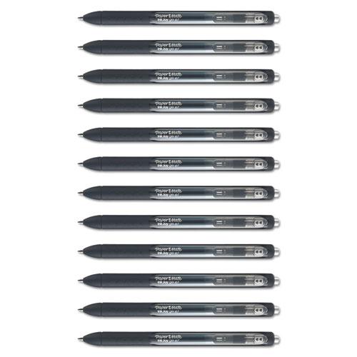 InkJoy Gel Pen, Retractable, Medium 0.7 mm, Black Ink, Black Barrel, Dozen. Picture 7