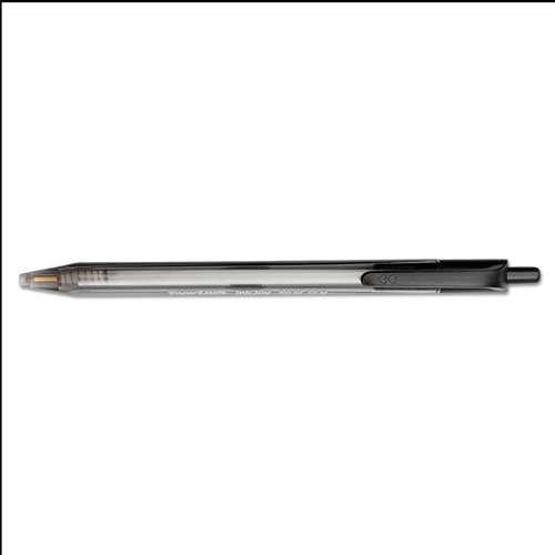 InkJoy 100 RT Ballpoint Pen, Retractable, Medium 1 mm, Black Ink, Smoke/Black Barrel, 20/Pack. Picture 3