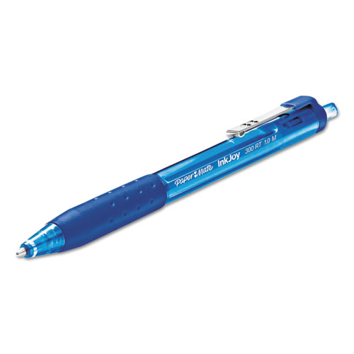 InkJoy 300 RT Ballpoint Pen, Retractable, Medium 1 mm, Blue Ink, Blue Barrel, Dozen. Picture 4