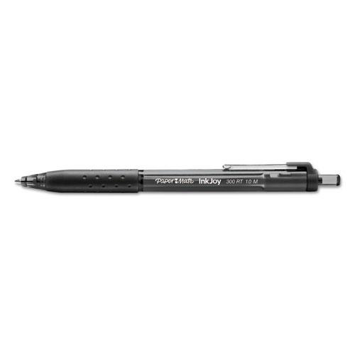 InkJoy 300 RT Ballpoint Pen, Refillable, Retractable, Medium 1 mm, Black Ink, Black Barrel, 24/Pack. Picture 5