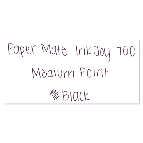 InkJoy 700 RT Ballpoint Pen, Retractable, Medium 1 mm, Black Ink, White/Gray Barrel, Dozen. Picture 6