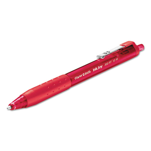 InkJoy 300 RT Ballpoint Pen, Refillable, Retractable, Medium 1 mm, Red Ink, Red Barrel, Dozen. Picture 2
