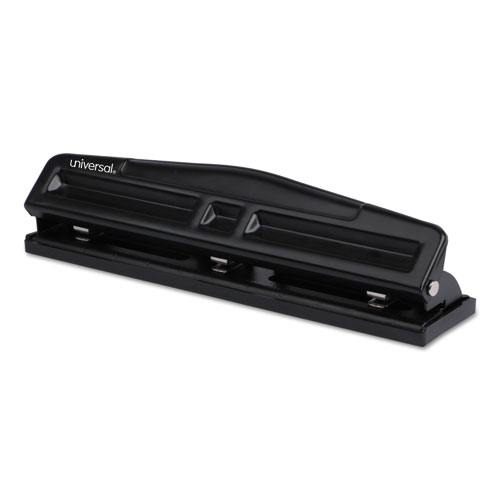 12-Sheet Deluxe Two- and Three-Hole Adjustable Punch, 9/32" Holes, Black. Picture 3