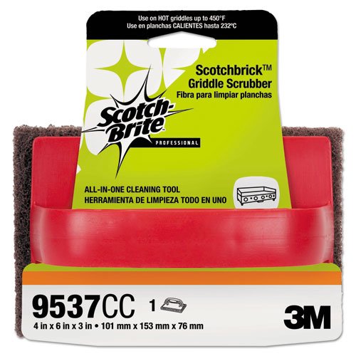 Scotchbrick Griddle Scrubber 9537, 4 x 6 x 3, Red/Black, 12/Carton. Picture 2