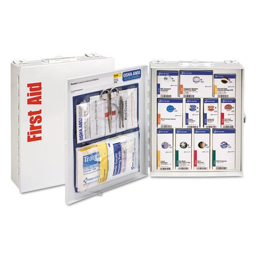ANSI 2015 SmartCompliance General Business First Aid Station Class A, No Meds, 25 People, 94 Pieces, Metal Case. Picture 1