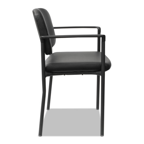 Alera Sorrento Series Ultra-Cushioned Stacking Guest Chair, Supports Up to 275 lb, Black, 2/Carton. Picture 2