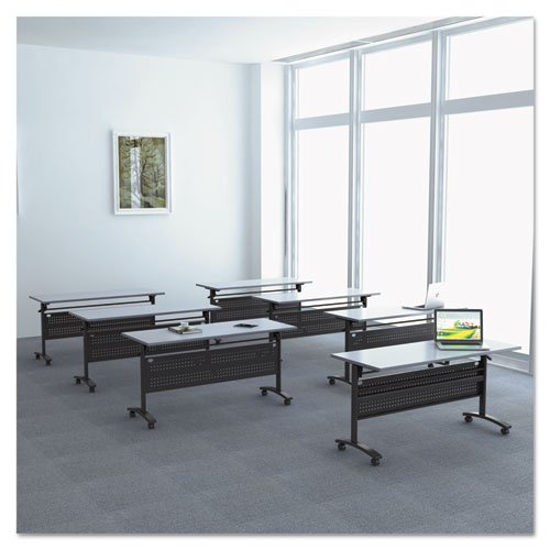 Alera Valencia Flip Training Table Base, Modesty Panel, 57.88w x 19.75d x 28.5h, Black. Picture 5