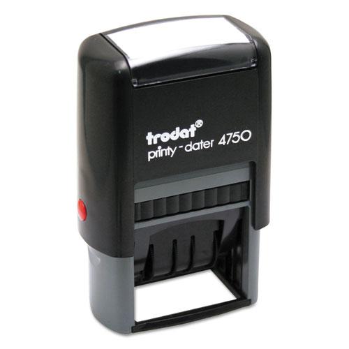 Printy Economy 5-in-1 Date Stamp, Self-Inking, 1.63" x 1", Blue/Red. Picture 1