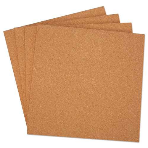 Cork Tile Panels, Brown, 12 x 12, 4/Pack. Picture 2