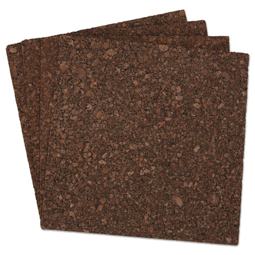 Cork Tile Panels, Dark Brown, 12 x 12, 4/Pack. Picture 2