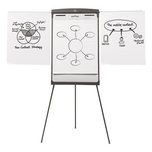 Magnetic Dry Erase Easel, 27 x 35, Graphite Surface, Graphite Plastic Frame. Picture 3