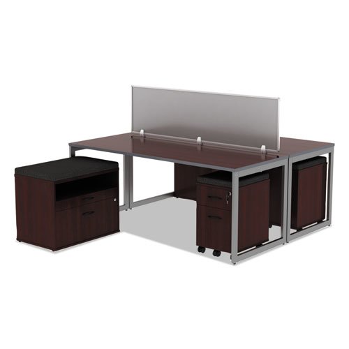 Alera Open Office Desk Series Adjustable O-Leg Desk Base, 30" Deep, Silver. Picture 41