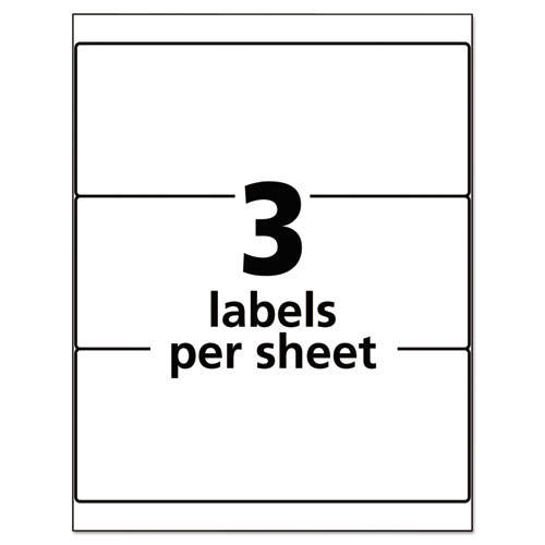 Durable Permanent ID Labels with TrueBlock Technology, Laser Printers, 3.25 x 8.38, White, 3/Sheet, 50 Sheets/Pack. Picture 5