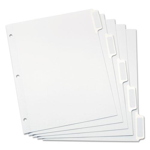 Custom Label Tab Dividers with Self-Adhesive Tab Labels, 5-Tab, 11 x 8.5, White, 5 Sets. Picture 1