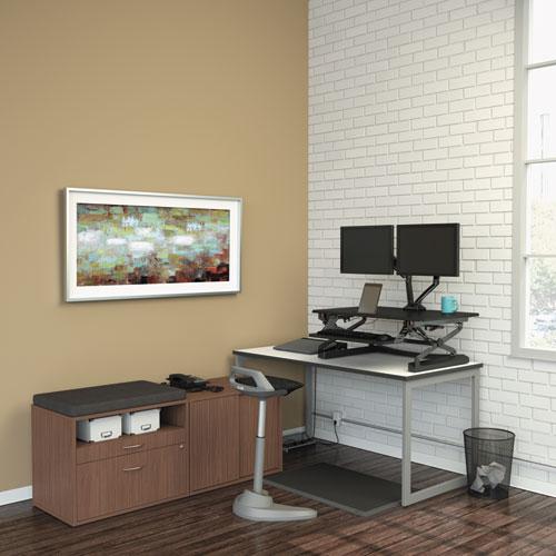Alera Open Office Desk Series Adjustable O-Leg Desk Base, 30" Deep, Silver. Picture 38