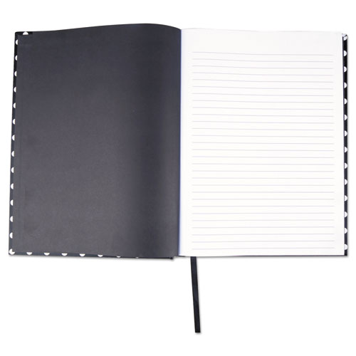 Casebound Hardcover Notebook, 1-Subject, Wide/Legal Rule, Black/White Cover, (150) 10.25 x 7.63 Sheets. Picture 3