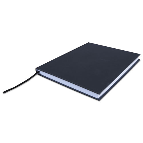 Casebound Hardcover Notebook, 1-Subject, Wide/Legal Rule, Black Cover, (150) 10.25 x 7.63 Sheets. Picture 2