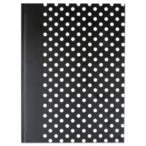 Casebound Hardcover Notebook, 1-Subject, Wide/Legal Rule, Black/White Cover, (150) 10.25 x 7.63 Sheets. Picture 1