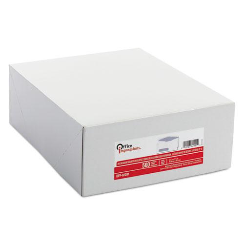 #10 Trade Size Security Tint Envelope, Commercial Flap, Gummed Closure, 4.13 x 9.5, White, 500/Box. Picture 2