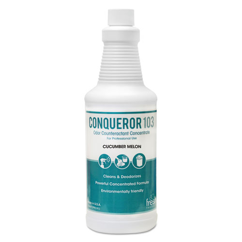 Bio Conqueror 105 Enzymatic Odor Counteractant Concentrate, Cucumber Melon, 1 qt, 12/Carton. Picture 1