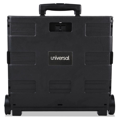 Collapsible Mobile Storage Crate, Plastic, 18.25 x 15 x 18.25 to 39.37, Black. Picture 2