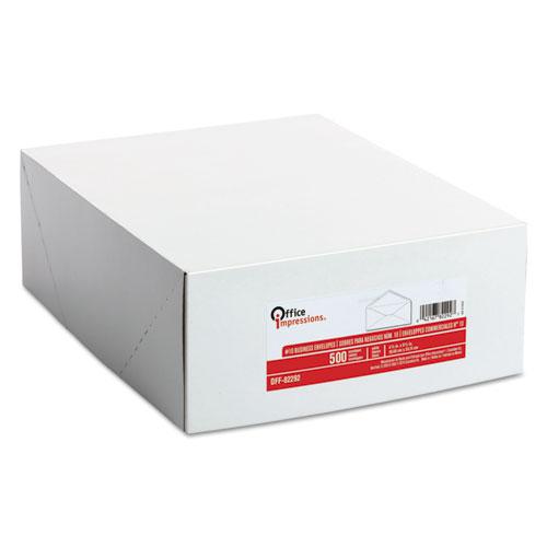 White Envelope, #10, Commercial Flap, Gummed Closure, 4.13 x 9.5, White, 500/Box. Picture 3