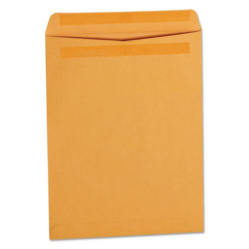 Self-Stick Open End Catalog Envelope, #13 1/2, Square Flap, Self-Adhesive Closure, 10 x 13, Brown Kraft, 250/Box. Picture 1