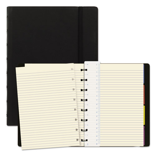 Notebook, 1-Subject, Medium/College Rule, Black Cover, (112) 8.25 x 5.81 Sheets. Picture 1