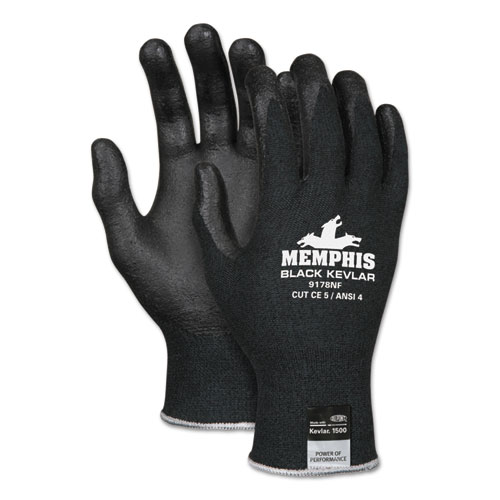 Kevlar Gloves 9178NF, Kevlar/Nitrile Foam, Black, X-Large. Picture 1