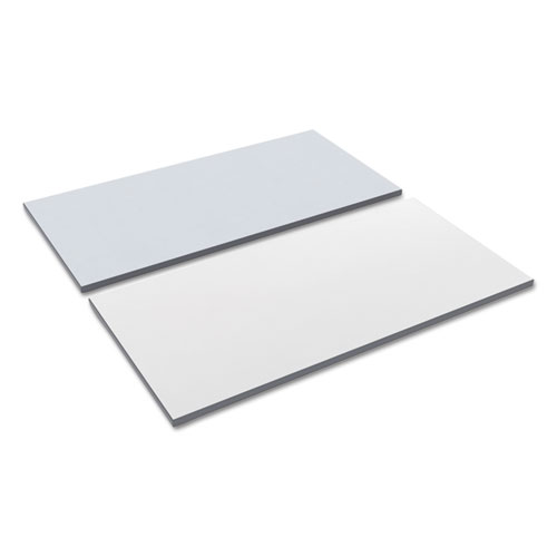 Reversible Laminate Table Top, Rectangular, 47.63w x 23.63d, White/Gray. Picture 1