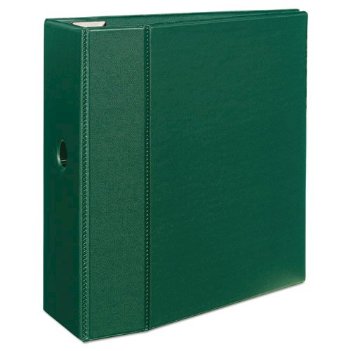 Heavy-Duty Non-View Binder with DuraHinge, Locking One Touch EZD Rings and Thumb Notch, 3 Rings, 5" Capacity, 11 x 8.5, Green. Picture 2