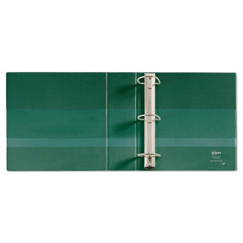 Heavy-Duty Non-View Binder with DuraHinge and Locking One Touch EZD Rings, 3 Rings, 3" Capacity, 11 x 8.5, Green. Picture 4
