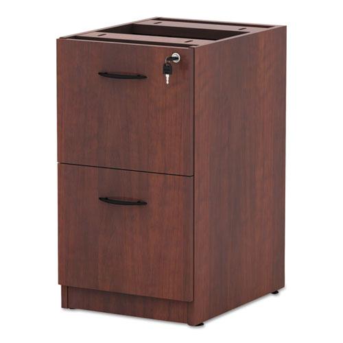 Alera Valencia Series Full Pedestal File, Left/Right, 2 Legal/Letter-Size File Drawers, Medium Cherry, 15.63" x 20.5" x 28.5". Picture 3