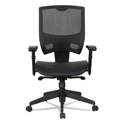 Alera Epoch Series Suspension Mesh Multifunction Chair, Supports Up to 275 lb, 16.25" to 21.06" Seat Height, Black. Picture 3