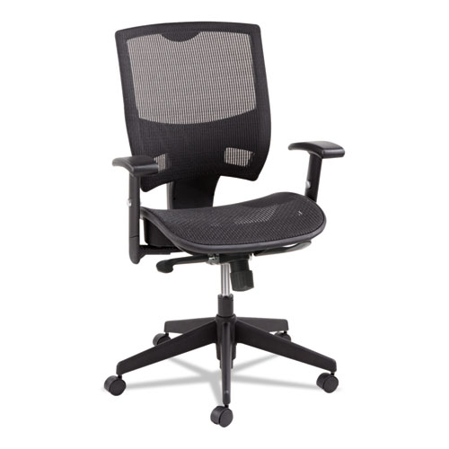 Alera Epoch Series Suspension Mesh Multifunction Chair, Supports Up to 275 lb, 16.25" to 21.06" Seat Height, Black. The main picture.