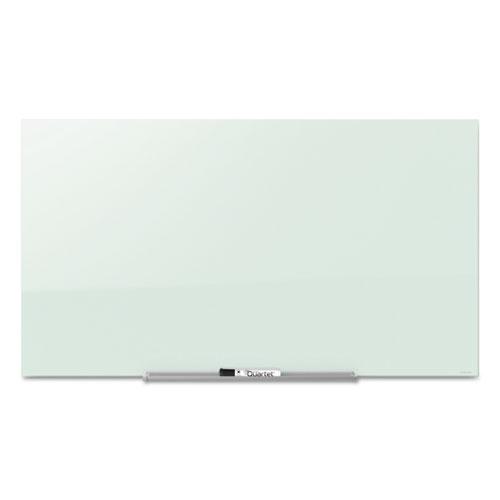 InvisaMount Magnetic Glass Marker Board, 85 x 48, White Surface. Picture 1
