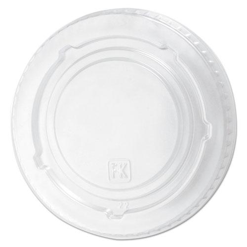 Kal-Clear/Nexclear Drink Cup Lids, Flat Lid with No Slot, Fits 12 to 20 oz Cold Cups, Clear, 1,000/Carton. Picture 1