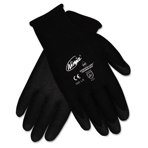 Ninja HPT PVC coated Nylon Gloves, Small, Black, Pair. Picture 1
