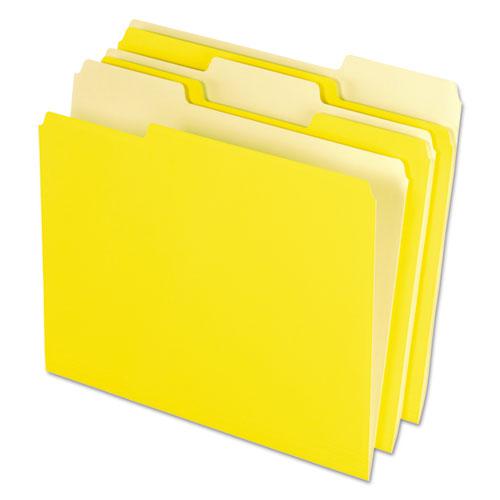 Interior File Folders, 1/3-Cut Tabs: Assorted, Letter Size, Yellow, 100/Box. Picture 1