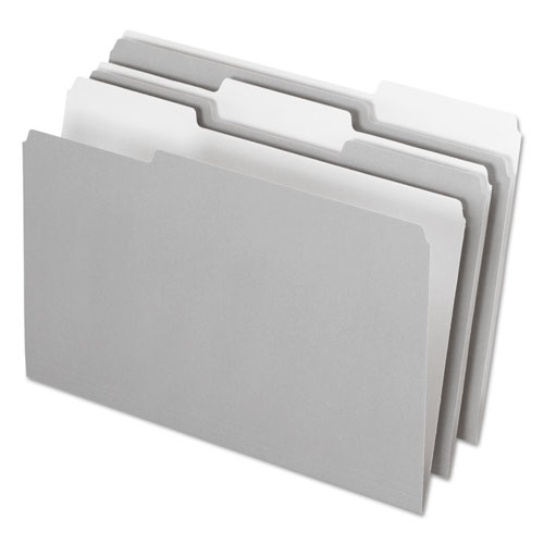 Interior File Folders, 1/3-Cut Tabs: Assorted, Legal Size, Gray, 100/Box. The main picture.