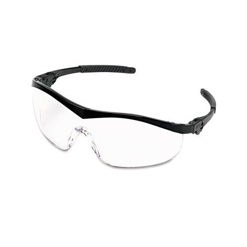 Storm Wraparound Safety Glasses, Black Nylon Frame, Clear Lens, 12/Box. Picture 2