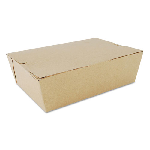 ChampPak Carryout Boxes, #3, 7.75 x 5.5 x 2.5, Kraft, Paper, 200/Carton. Picture 1
