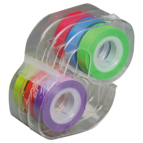 Removable Highlighter Tape, 0.5" x 720", Assorted, 6/Pack. Picture 1