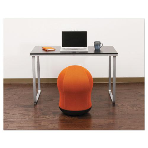 Zenergy Swivel Ball Chair, Backless, Supports Up to 250 lb, Orange Seat, Black Base. Picture 2